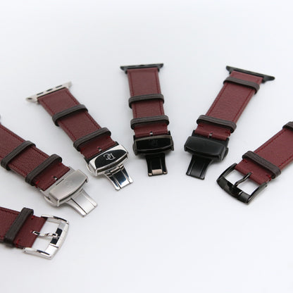 Apple watch band - Bordeaux Luxe Edition - French Chèvre leather