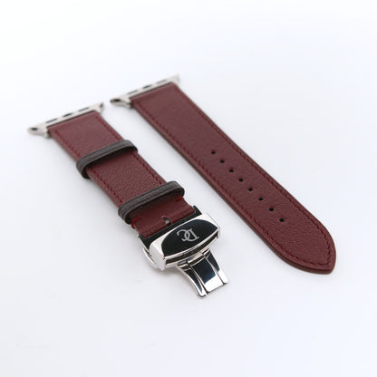Apple watch band - Bordeaux Luxe Edition - French Chèvre leather
