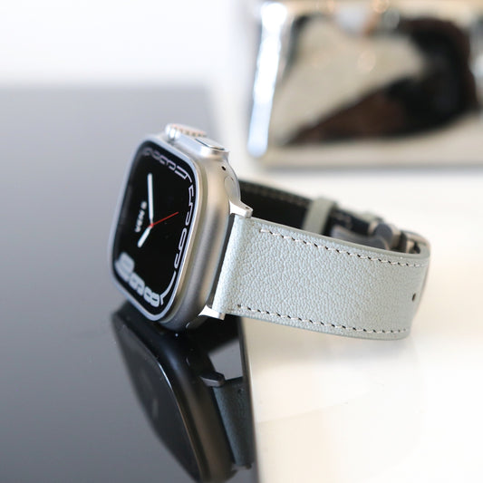 Apple watch band - Gris Galet Edition - French Chèvre leather