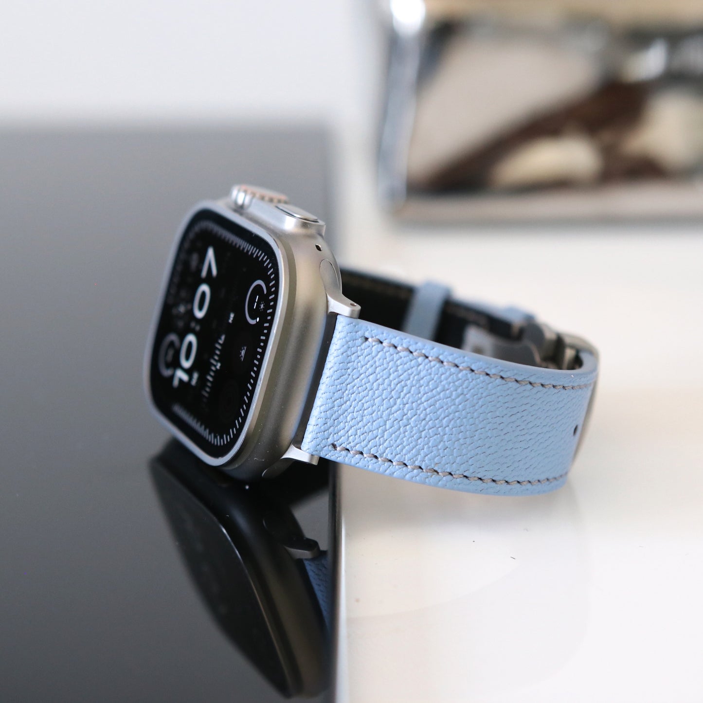 Apple watch band - Aqua Vista Edition - French Chèvre leather