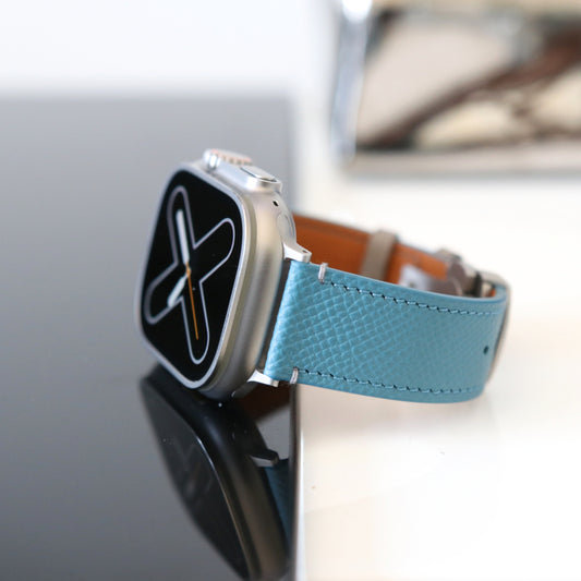 Apple Watch Band - Bleu Pastel Edition - French Epsom leather