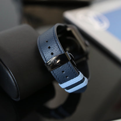 Apple watch band - Bleu Marine Edition - French Chèvre leather