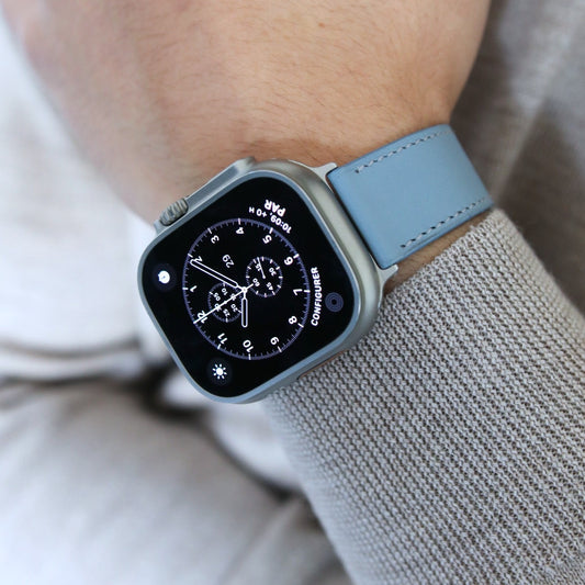Apple watch band - Bleu Lin Edition - French Swift leather