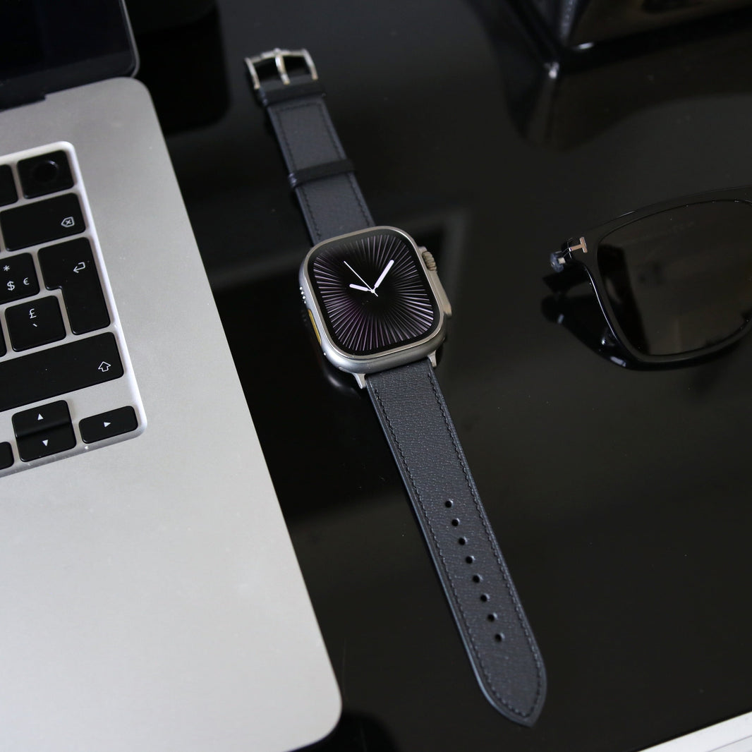 Luxury Apple watch band - Gris Orage Edition - French Chèvre leather