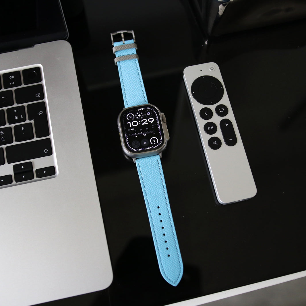 Apple Watch Band - Miami Blue Duo Edition - French Epsom leather