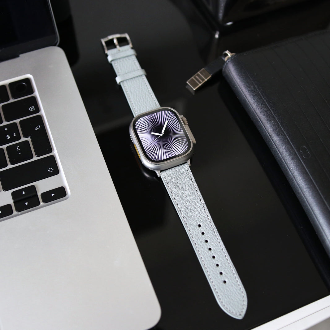 Luxury Apple watch band - Gris Galet Edition - French Chèvre leather