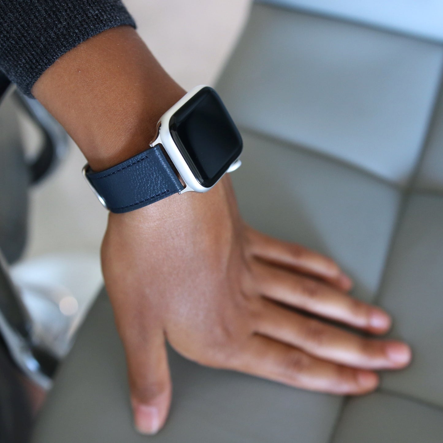 Apple Watch Band - Bleu marine Duo Edition - French Chèvre leather