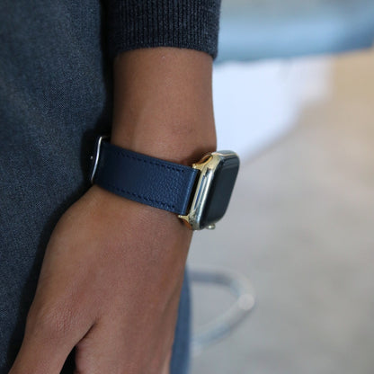 Apple Watch Band - Bleu marine Duo Edition - French Chèvre leather