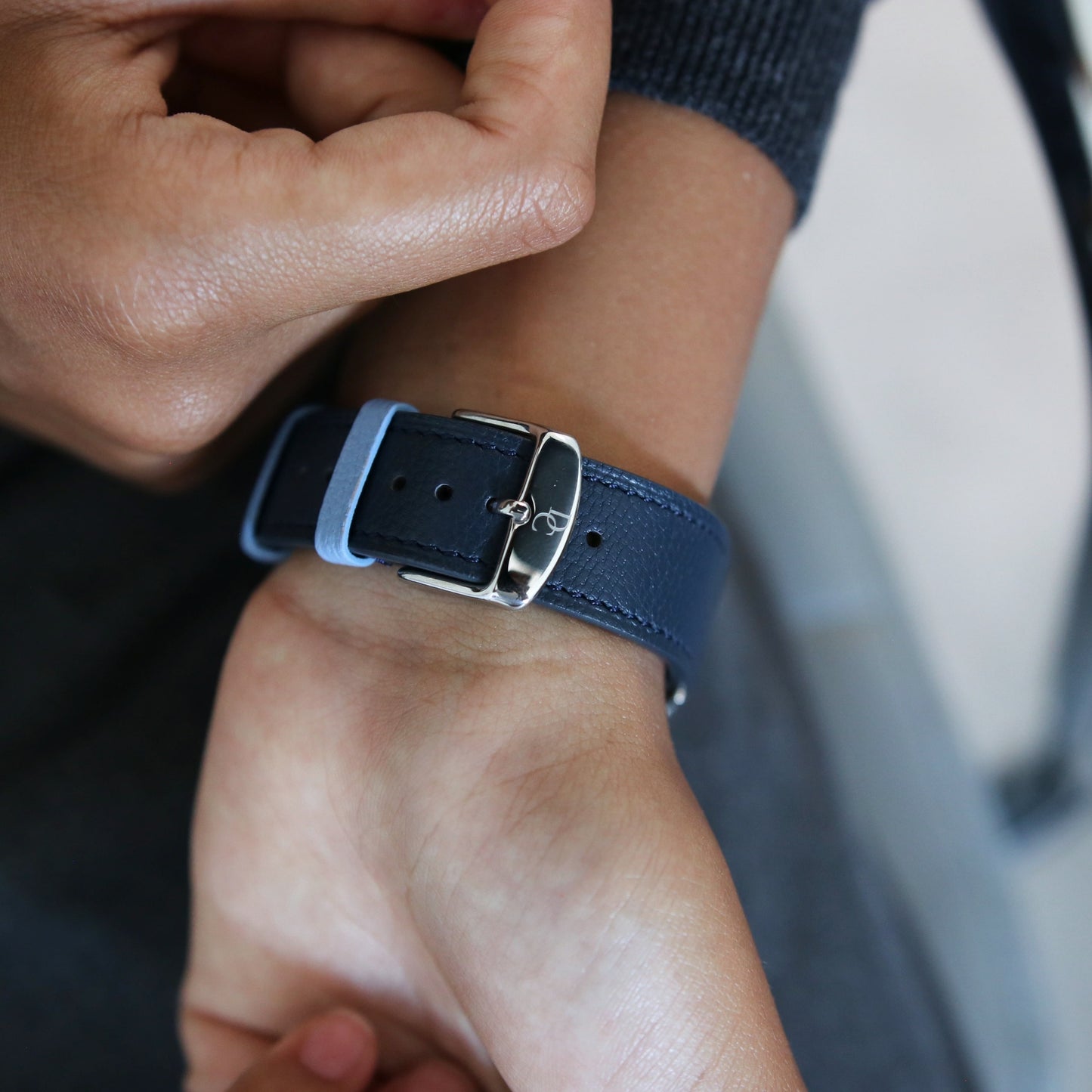 Apple Watch Band - Bleu marine Duo Edition - French Chèvre leather