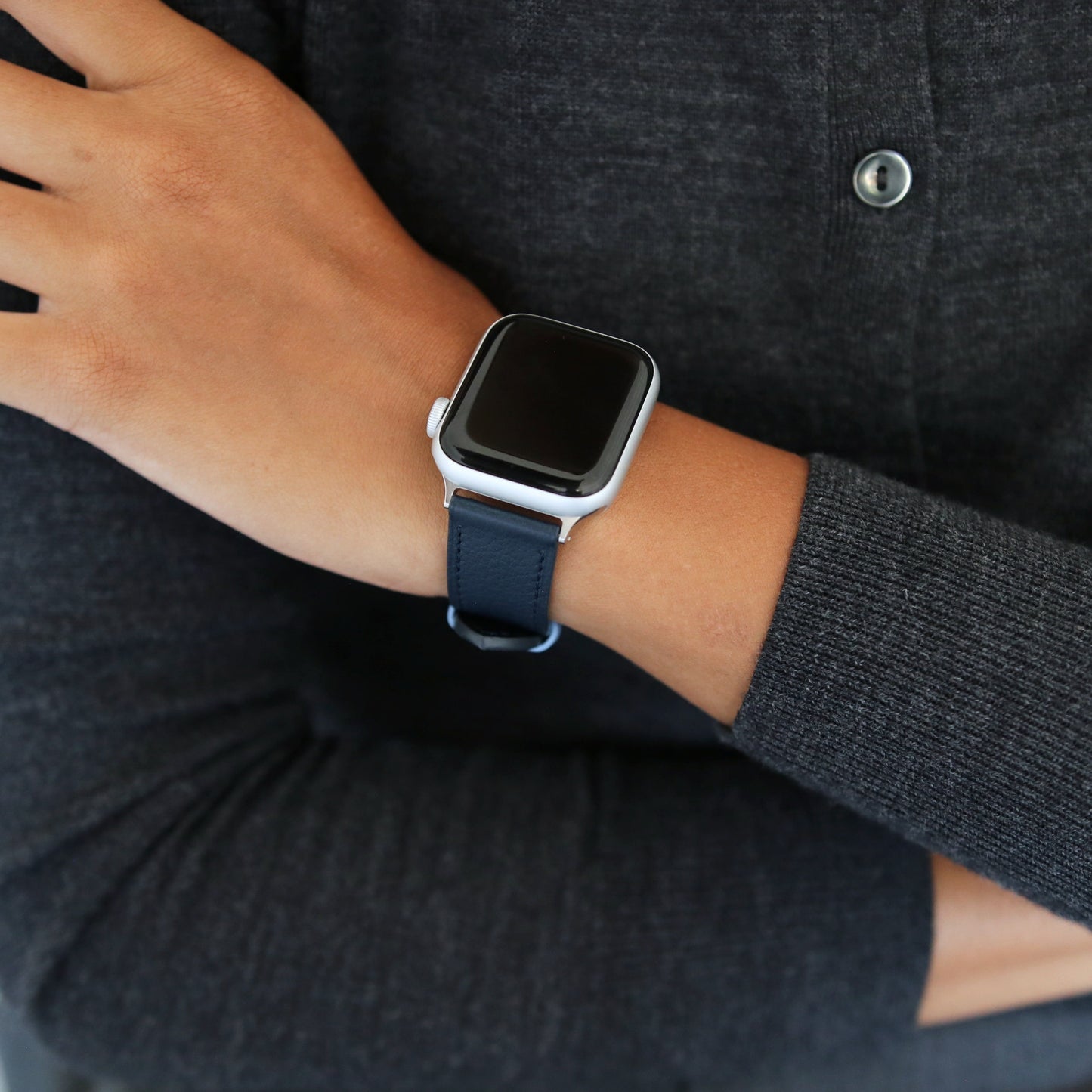 Apple Watch Band - Bleu marine Duo Edition - French Chèvre leather