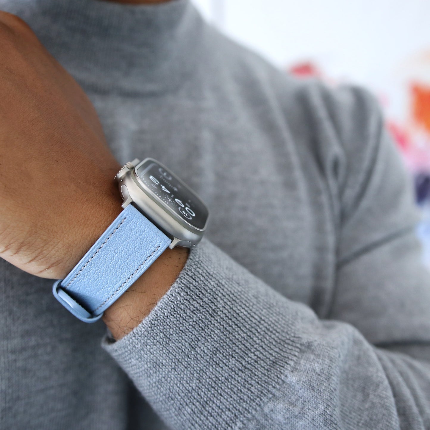 Apple Watch band - Aqua Vista Edition - French Chèvre leather