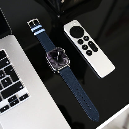 Apple watch band - Bleu Marine Edition - French Chèvre leather