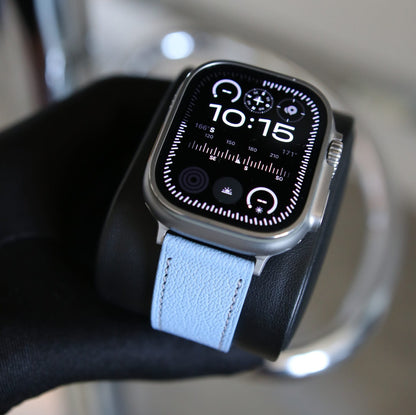Luxury Apple Watch band - Aqua Vista Edition - French Chèvre leather