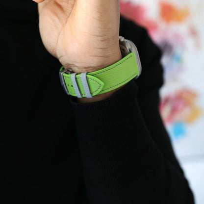 Luxury Apple Watch band - Vert Neon Edition - French Chèvre leather