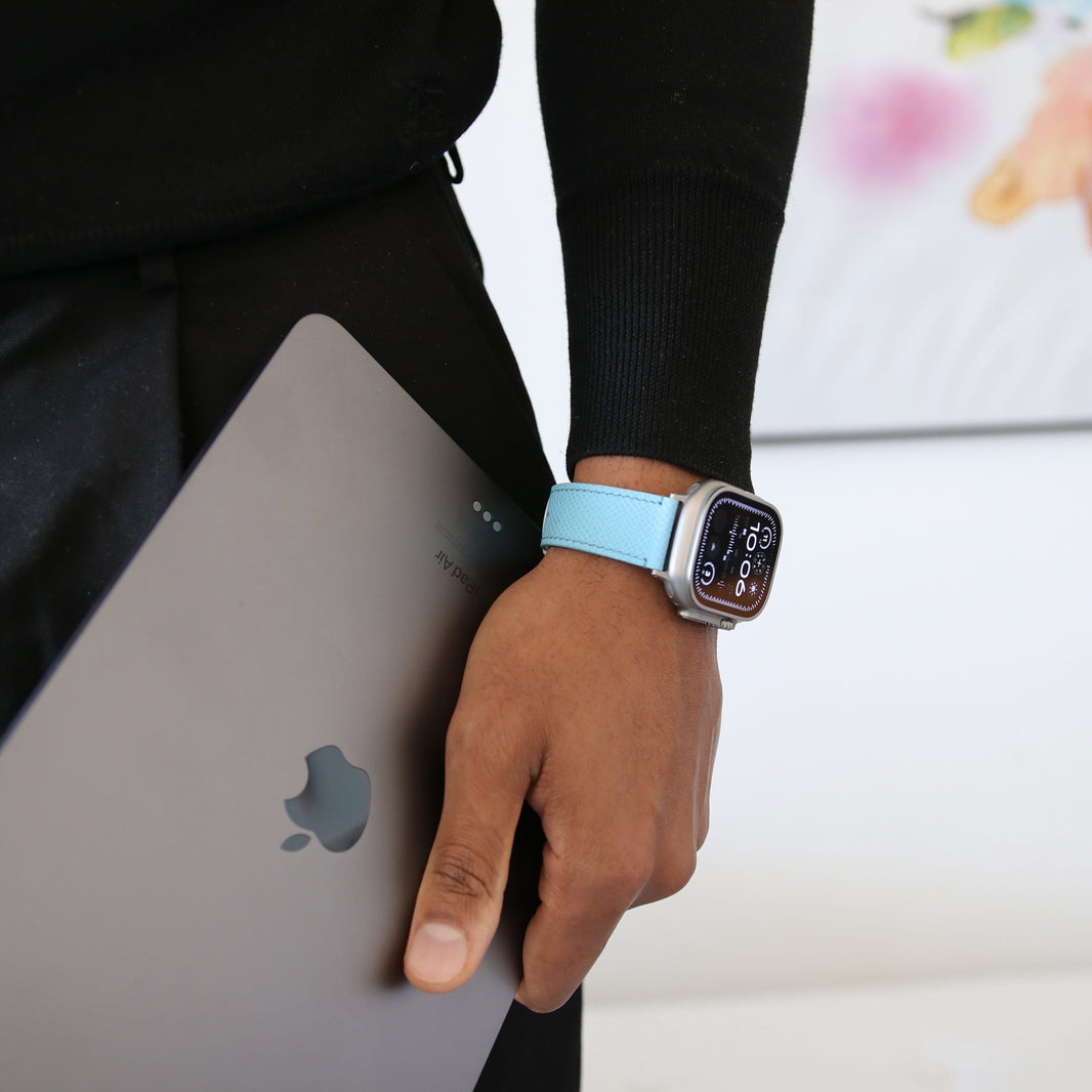 Apple Watch Band - Miami Blue Duo Edition - French Epsom leather