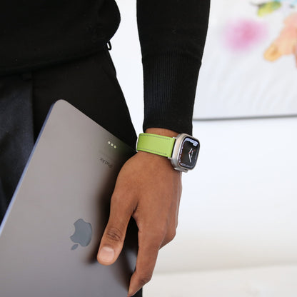 Luxury Apple Watch band - Vert Neon Edition - French Chèvre leather