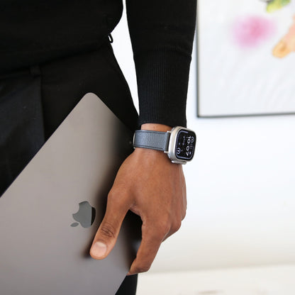 Luxury Apple watch band - Gris Orage Edition - French Chèvre leather