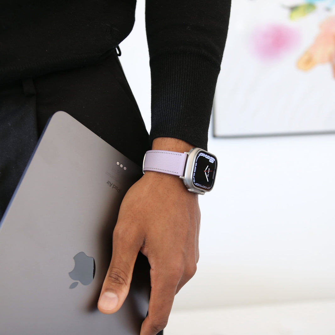 Apple watch band - Lavande Luxe Edition - French Chèvre leather