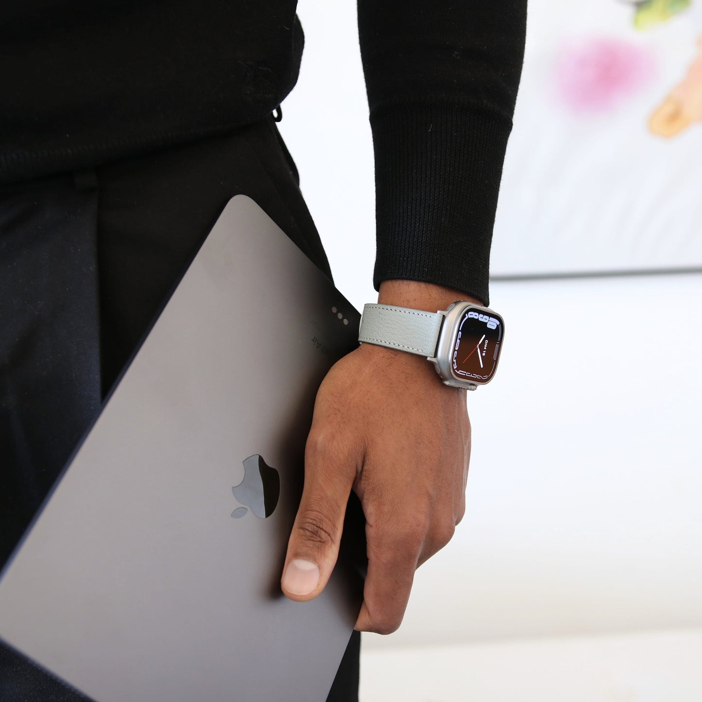 Luxury Apple watch band - Gris Galet Edition - French Chèvre leather