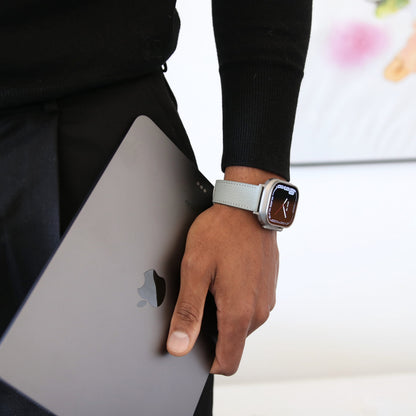 Luxury Apple watch band - Gris Galet Edition - French Chèvre leather