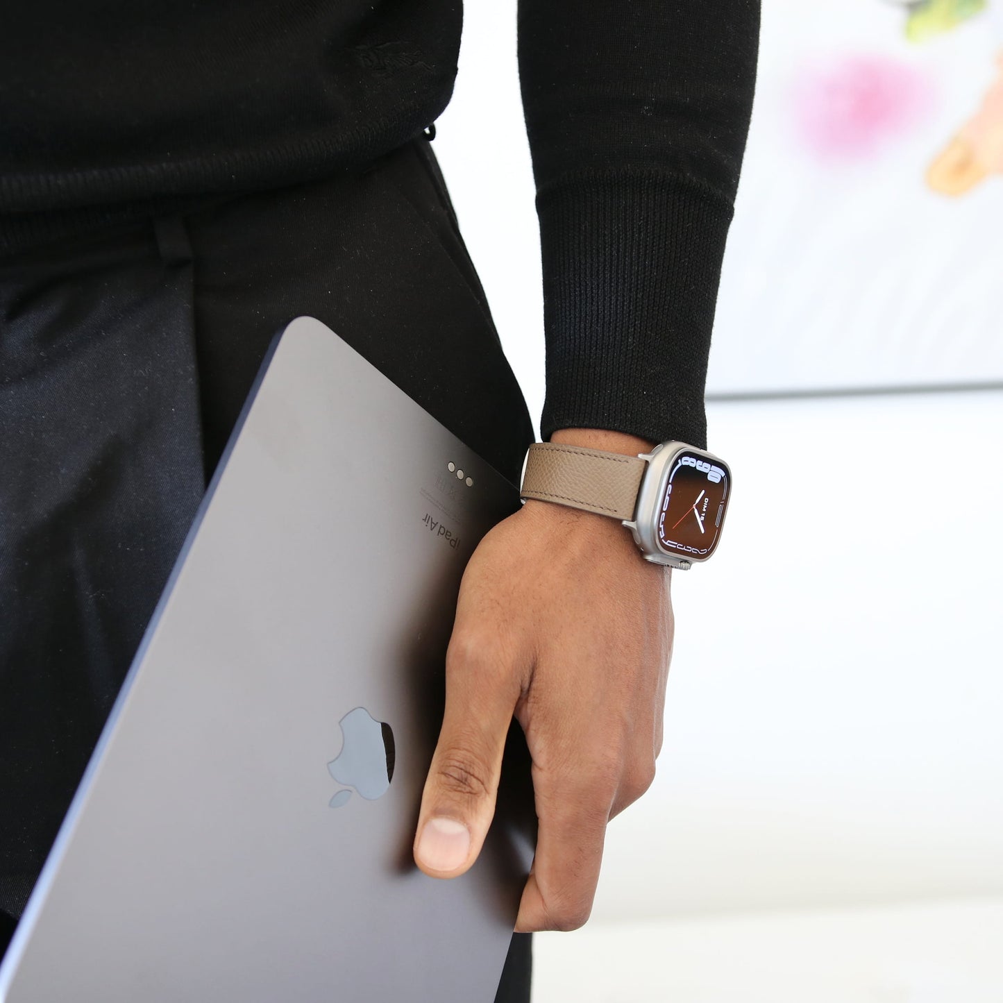 Luxury Apple Watch Band - Dark Mocha duo Edition - French Epsom leather