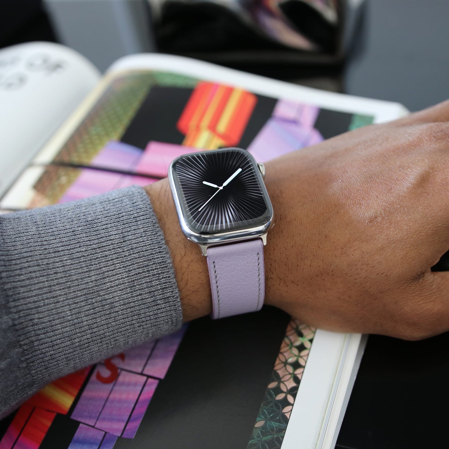 Apple watch band - Lavande Luxe Edition - French Chèvre leather