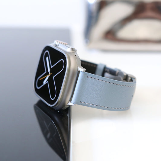 Apple watch band - Bleu Lin Edition - French Swift leather