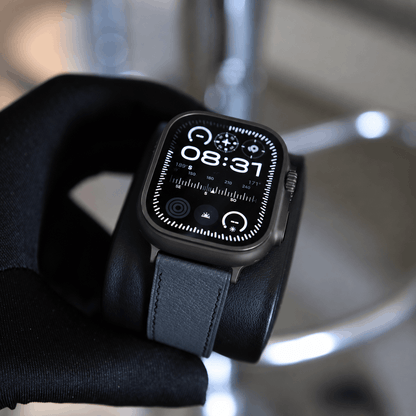 Luxury Apple watch band - Gris Orage Edition - French Chèvre leather