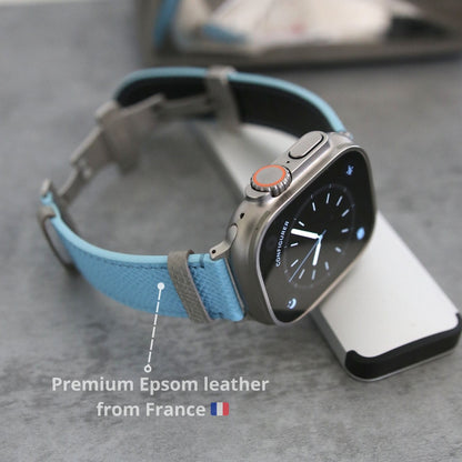 Apple Watch Band - Miami Blue Duo Edition - French Epsom leather