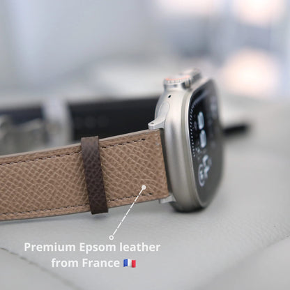 Apple Watch Band - Dark Mocha duo Edition - French Epsom leather