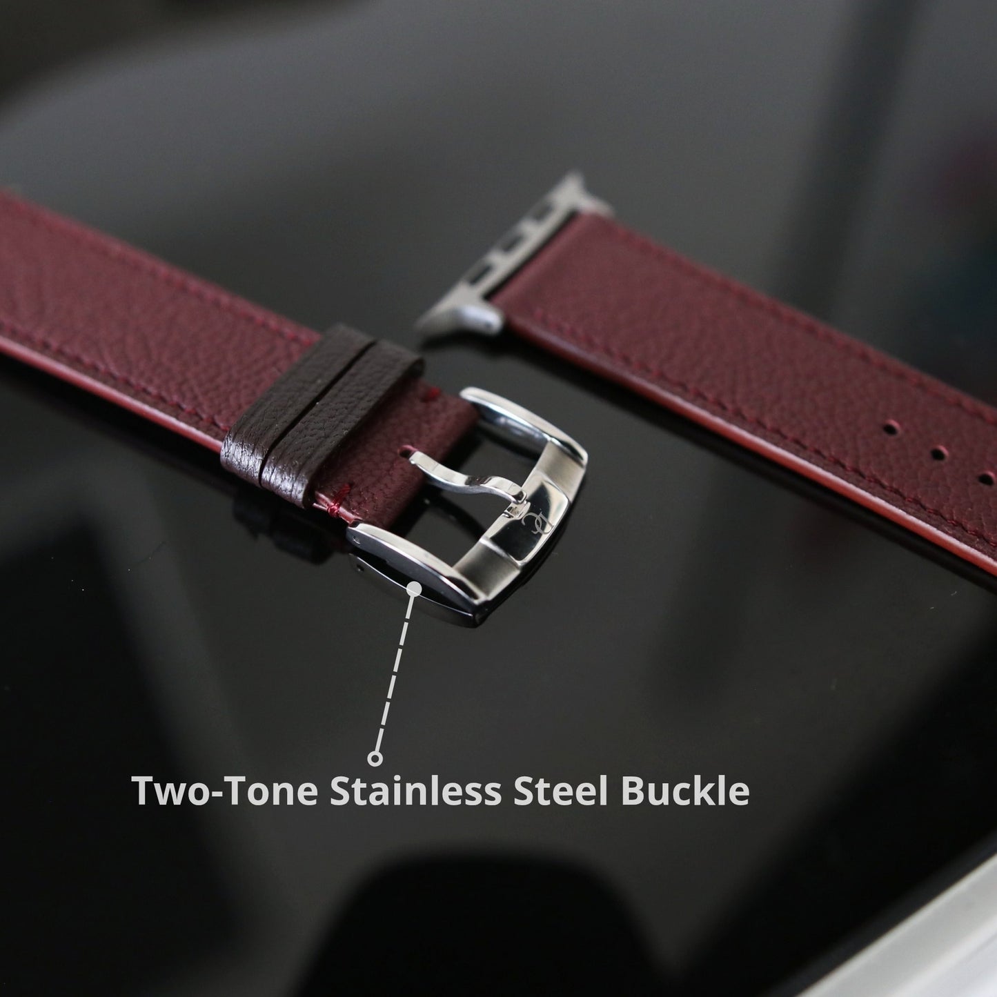 Apple watch band - Bordeaux Luxe Edition - French Chèvre leather