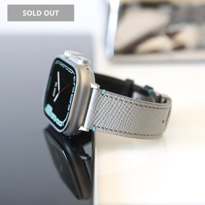 Apple watch band - Gris Tiffany Edition - French Epsom leather