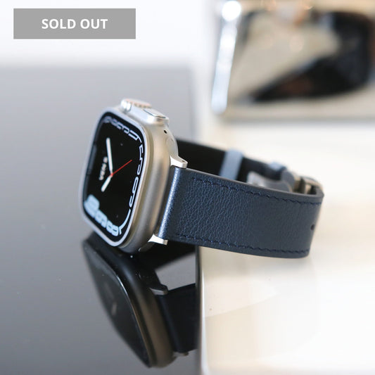 Apple watch band - Bleu Marine Edition - French Chèvre leather