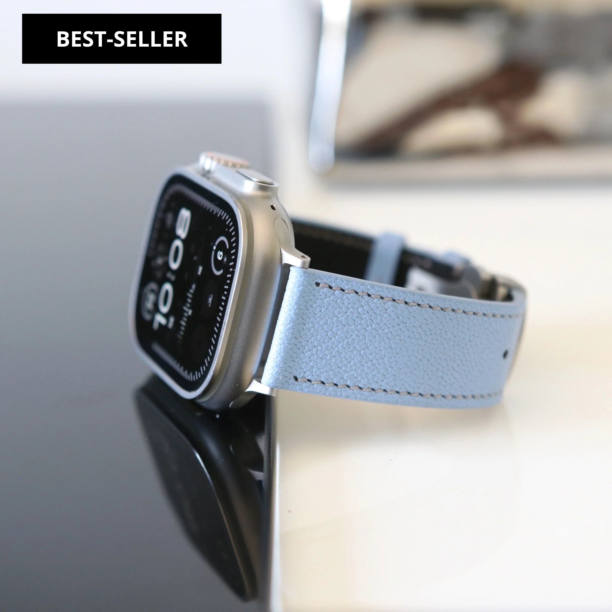 Luxury Apple Watch band - Aqua Vista Edition - French Chèvre