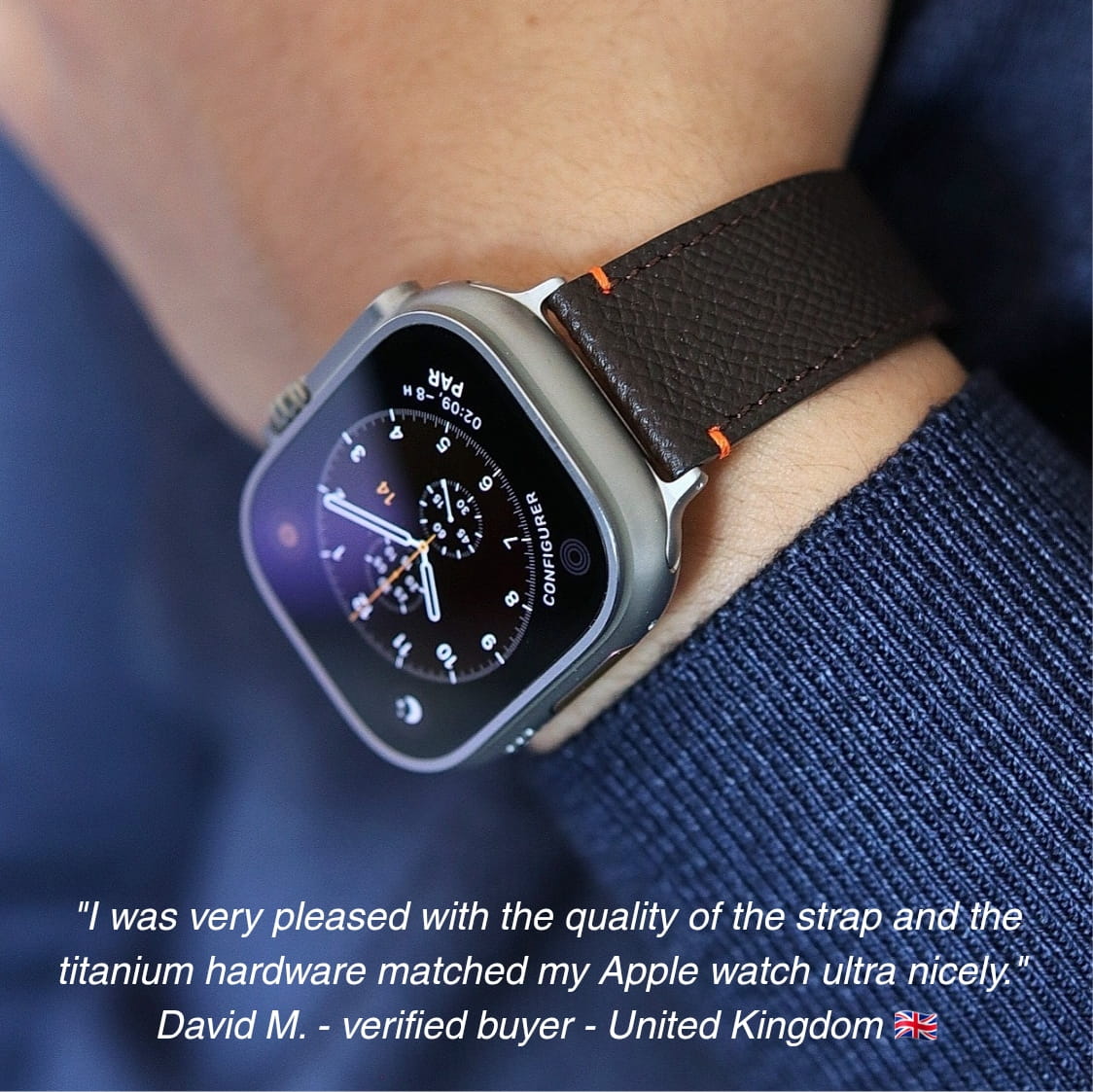 Luxury Apple Watch band- Brun Ultra Edition - French Epsom leather