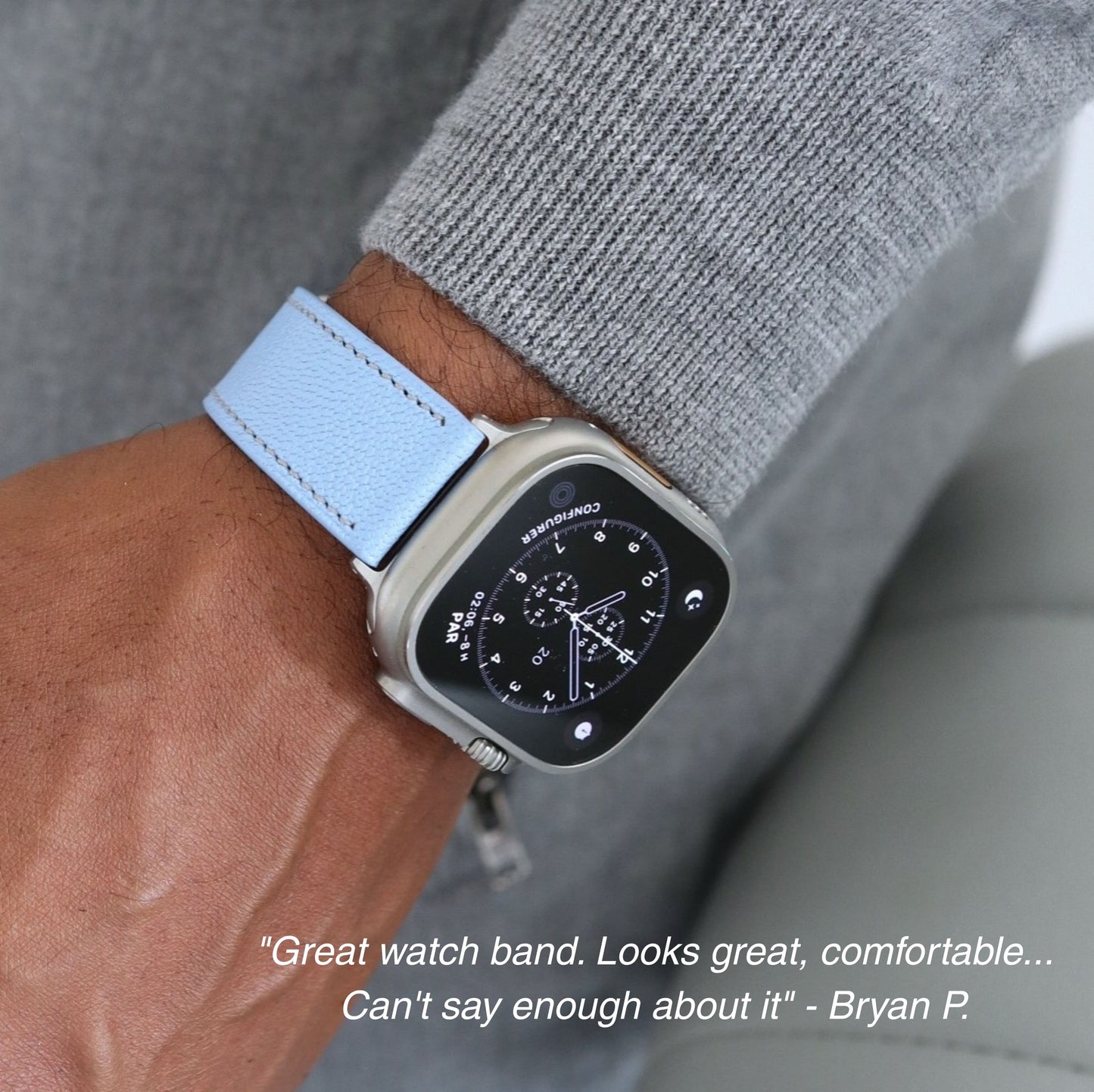 Apple watch band - Aqua Vista Edition - French Chèvre leather