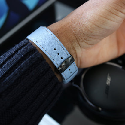 Luxury Apple Watch band - Aqua Vista Edition - French Chèvre leather