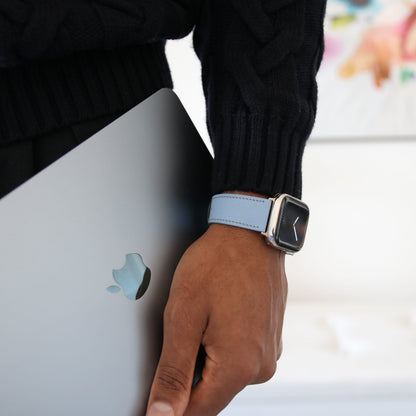 Luxury Apple Watch band - Aqua Vista Edition - French Chèvre leather