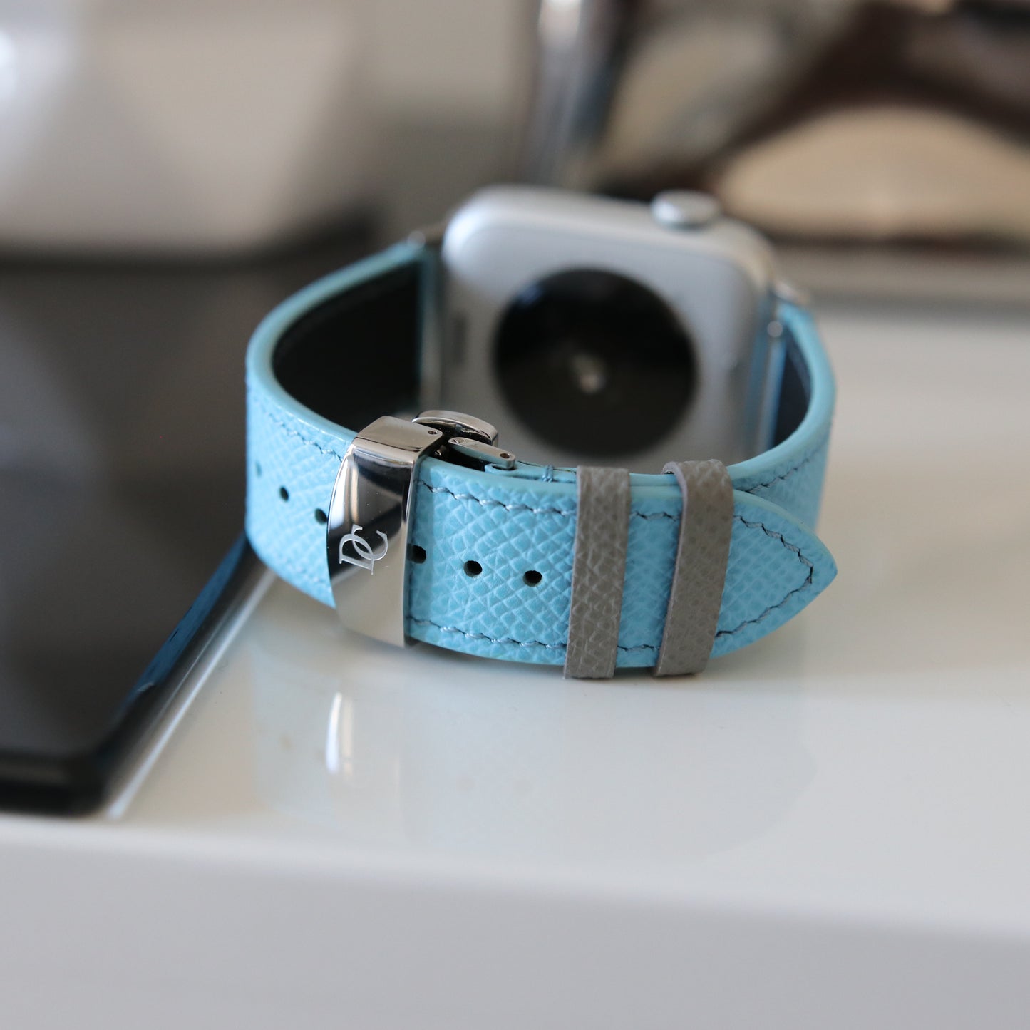 Apple Watch Band - Miami Blue Duo Edition - French Epsom leather