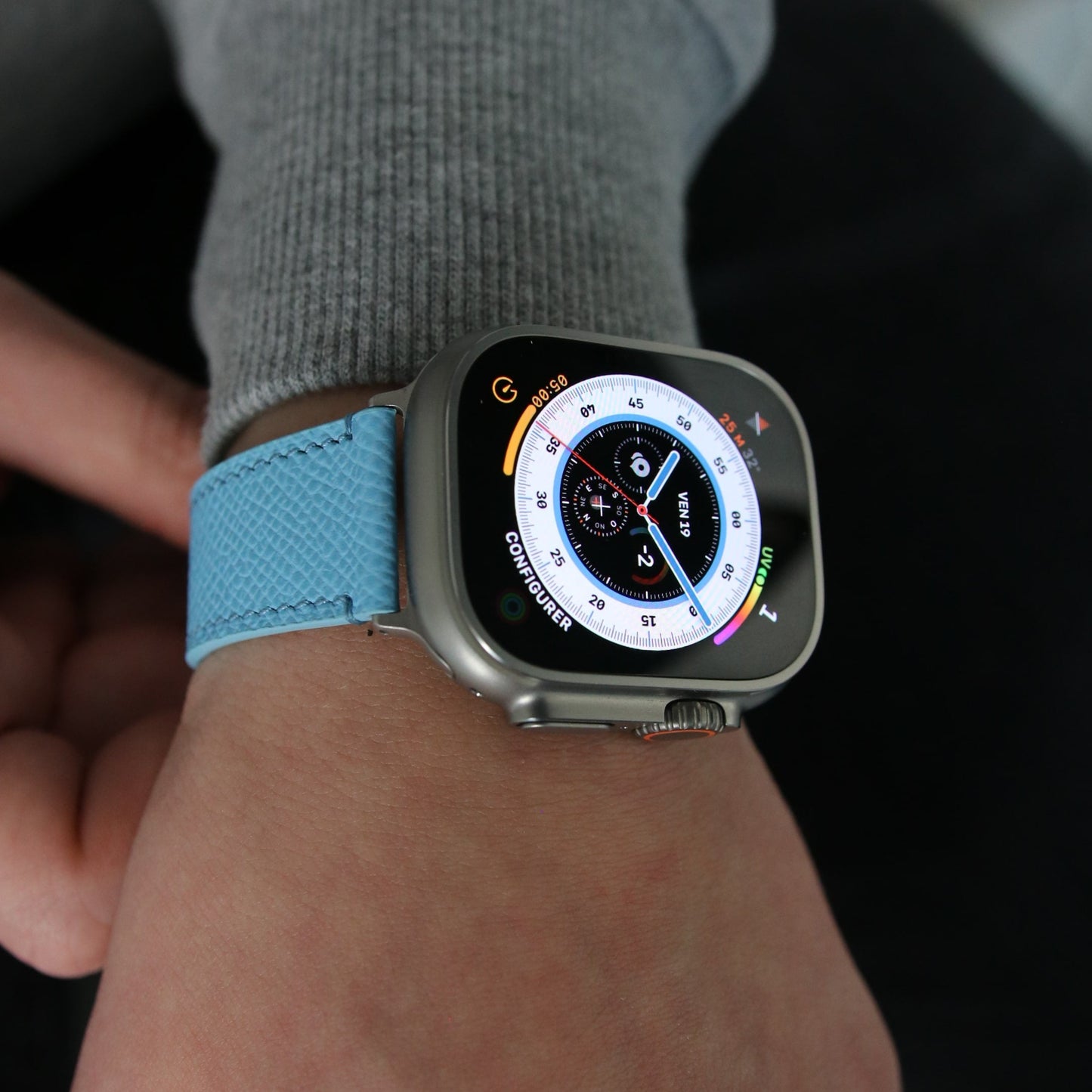 Apple Watch Band - Miami Blue Duo Edition - French Epsom leather