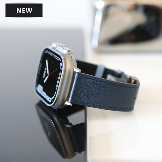 Apple watch band - Bleu Marine Edition - French Chèvre leather