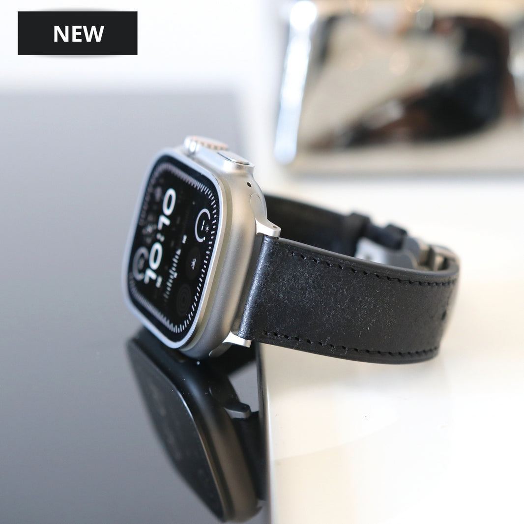 Luxury Apple Watch Band - Noir Heritage Edition - Italian Martino Leather