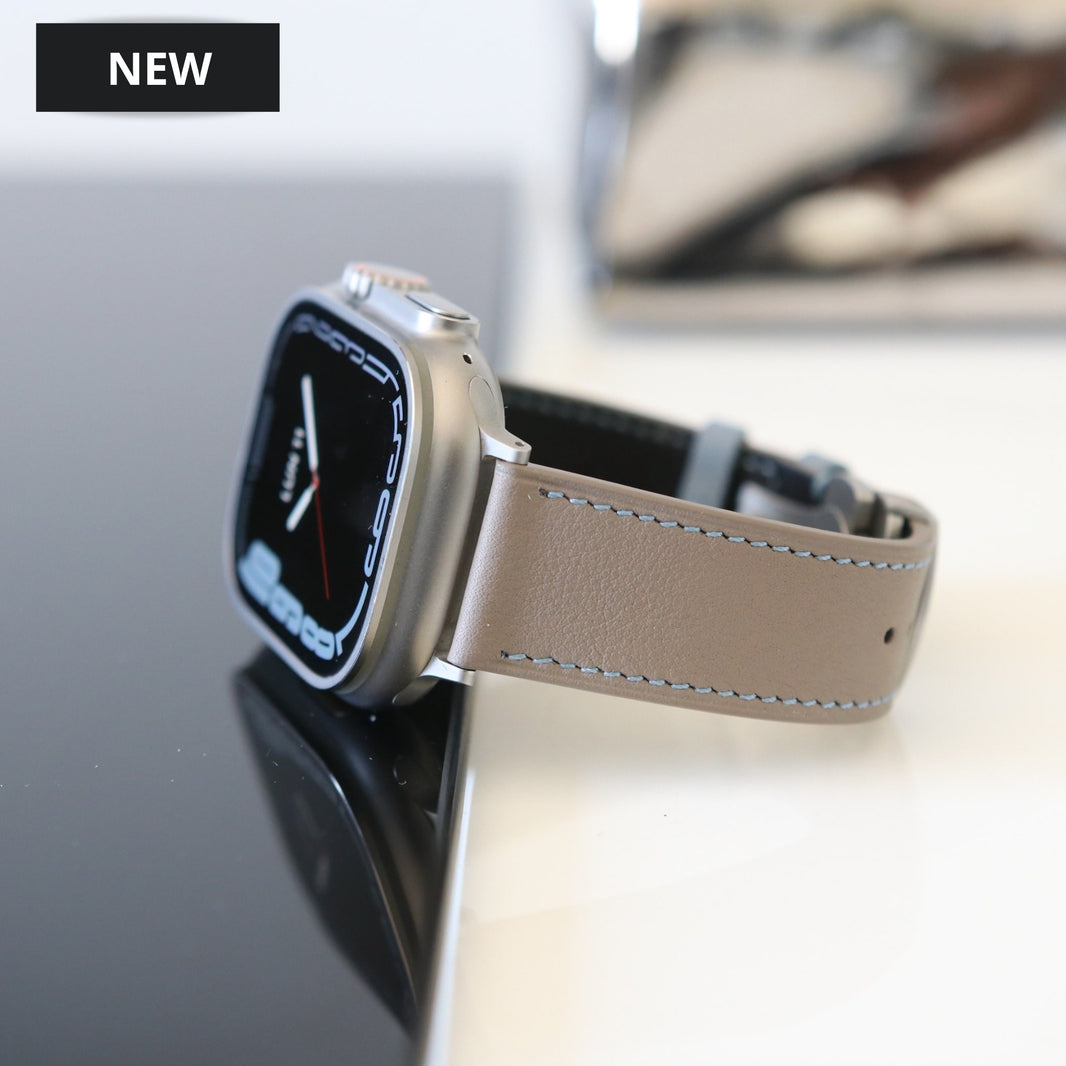 Luxury Apple Watch Band - Terre Bleue Edition - French swift leather