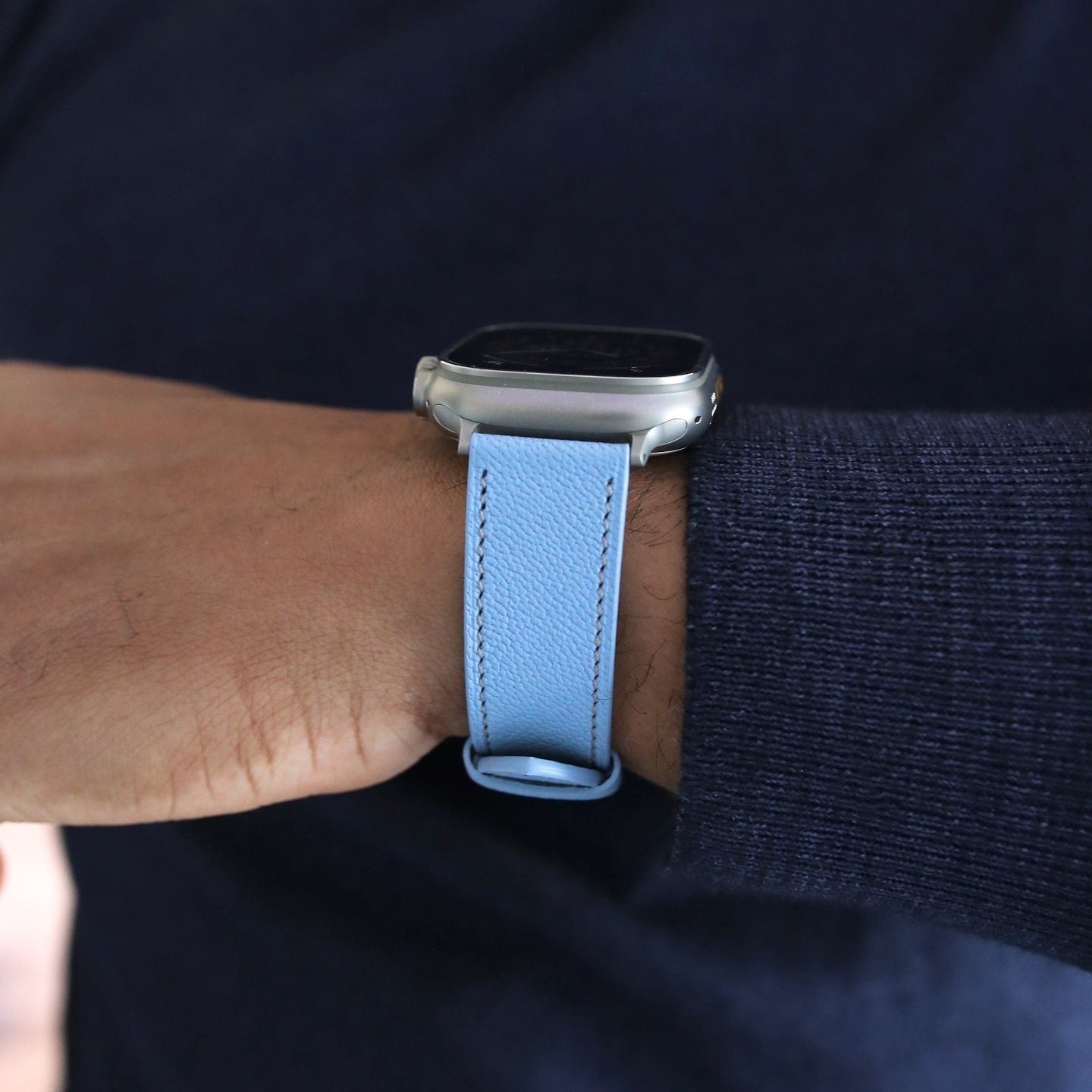Apple watch band - Aqua Vista Edition - French Chèvre leather