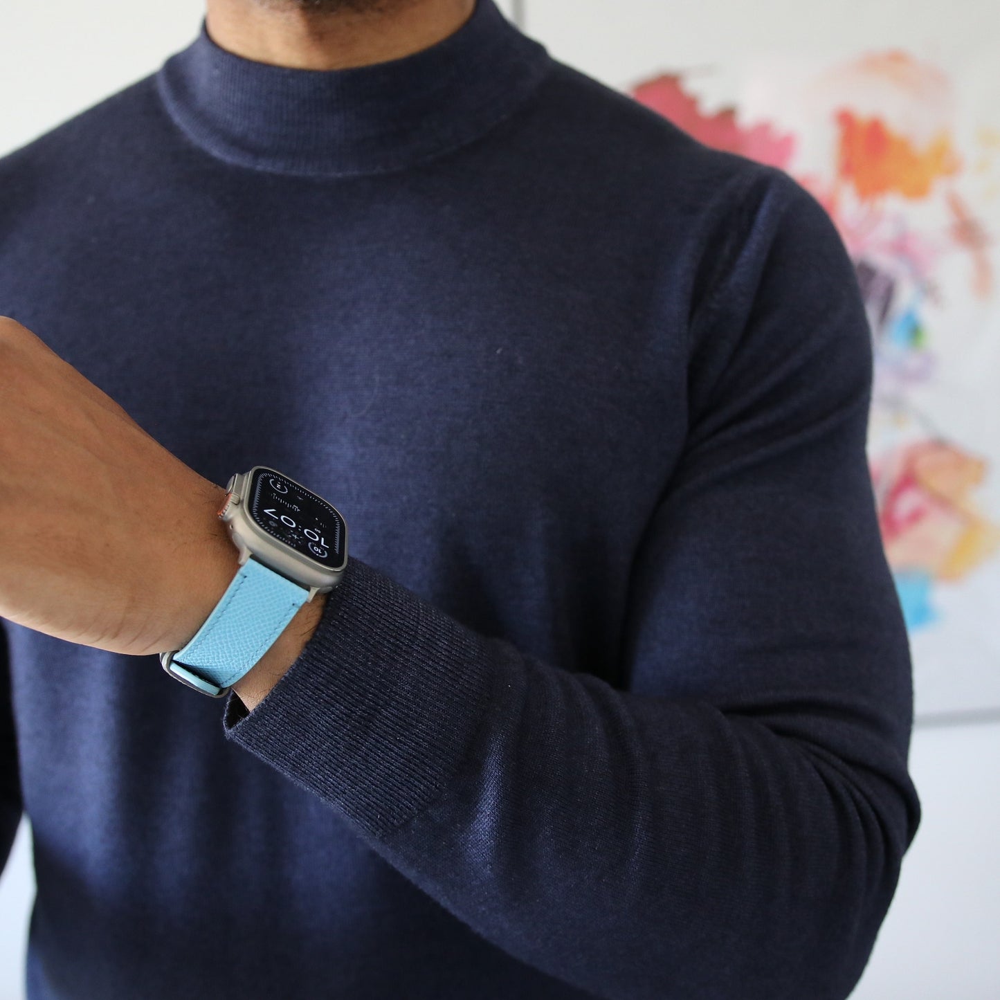 Apple Watch Band - Miami Blue Duo Edition - French Epsom leather