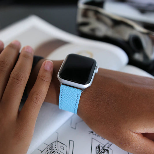 Apple Watch Band - Miami Blue Duo Edition - French Epsom leather