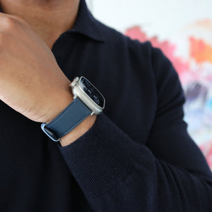 Apple watch band - Bleu Marine Edition - French Chèvre leather