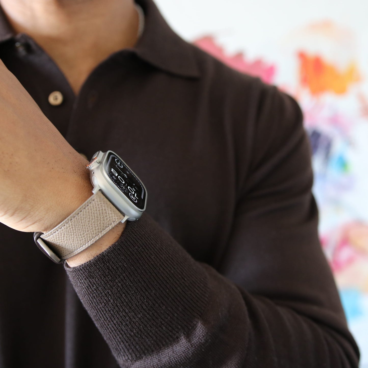 Apple Watch Band - Dark Mocha duo Edition - French Epsom leather