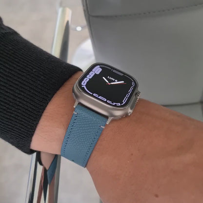 Apple Watch Band - Bleu Pastel Edition - French Epsom leather