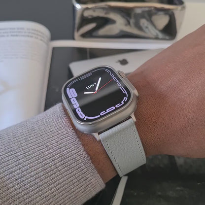Apple watch band - Gris Galet Edition - French Chèvre leather